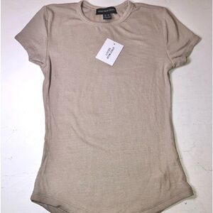 StreetWear Society Ribbed Stretchy Beige Women's Top, XS, NWT, pet/smoke free